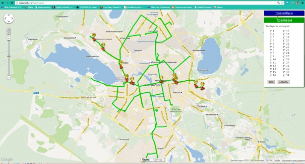 график движения общественного транспорта Екатеринбург